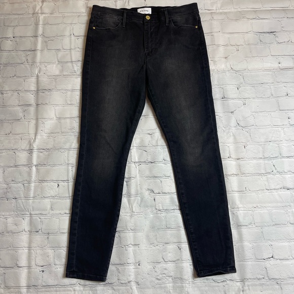 FRAME Le High Skinny Black Jeans size 30 - Picture 1 of 9